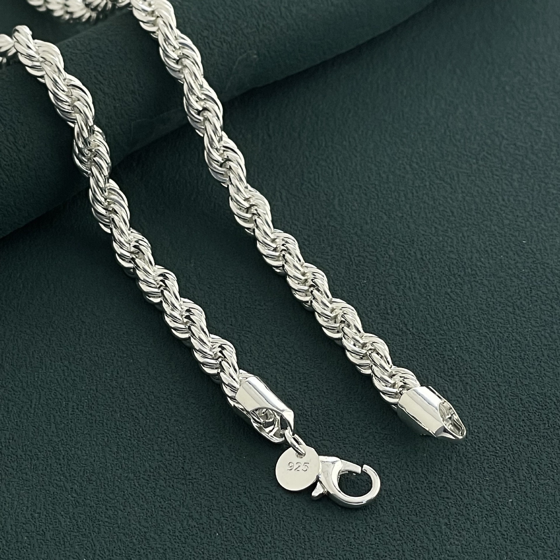 Cadena Rope Plata 925 detalle cierre