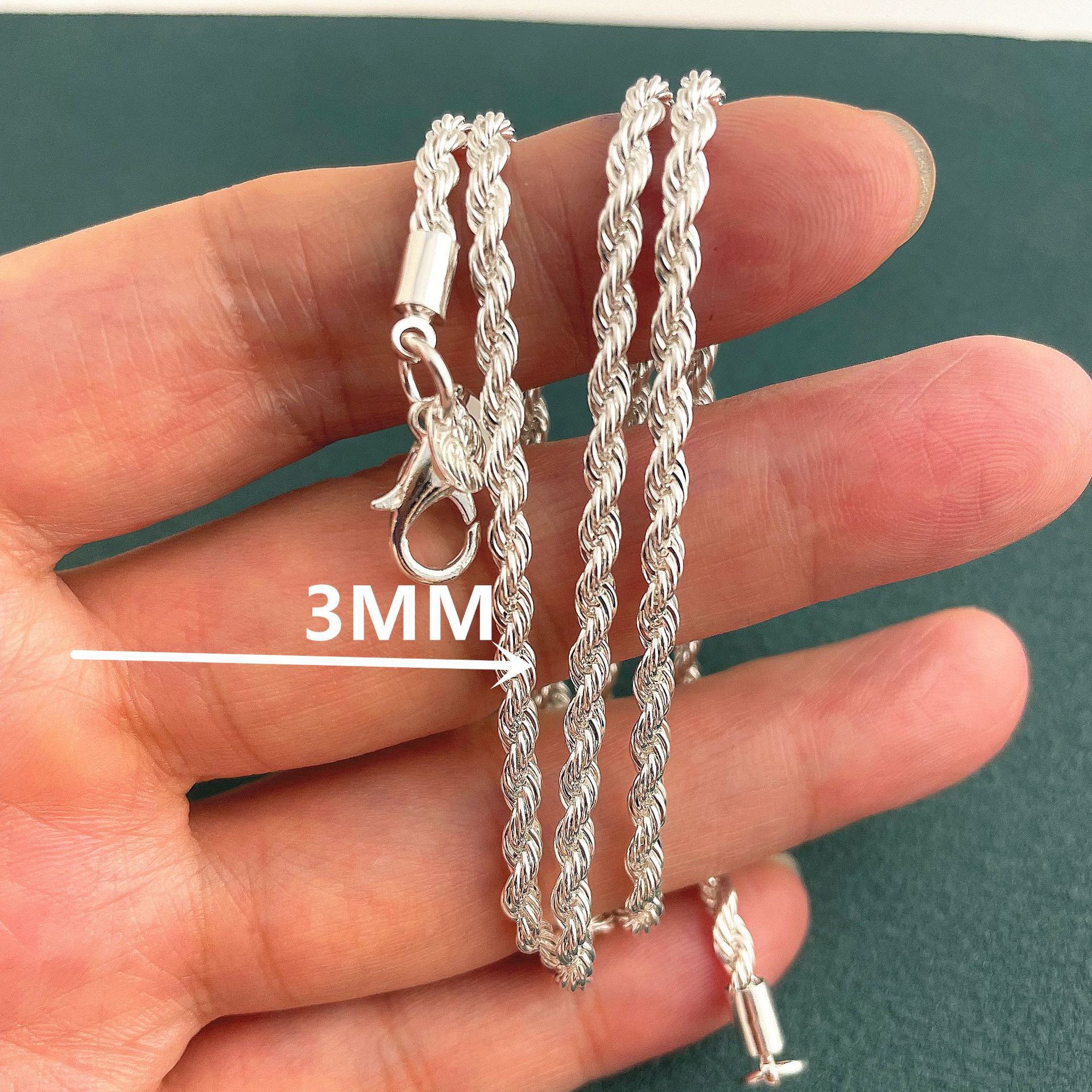 Cadena Rope 3mm Plata 925