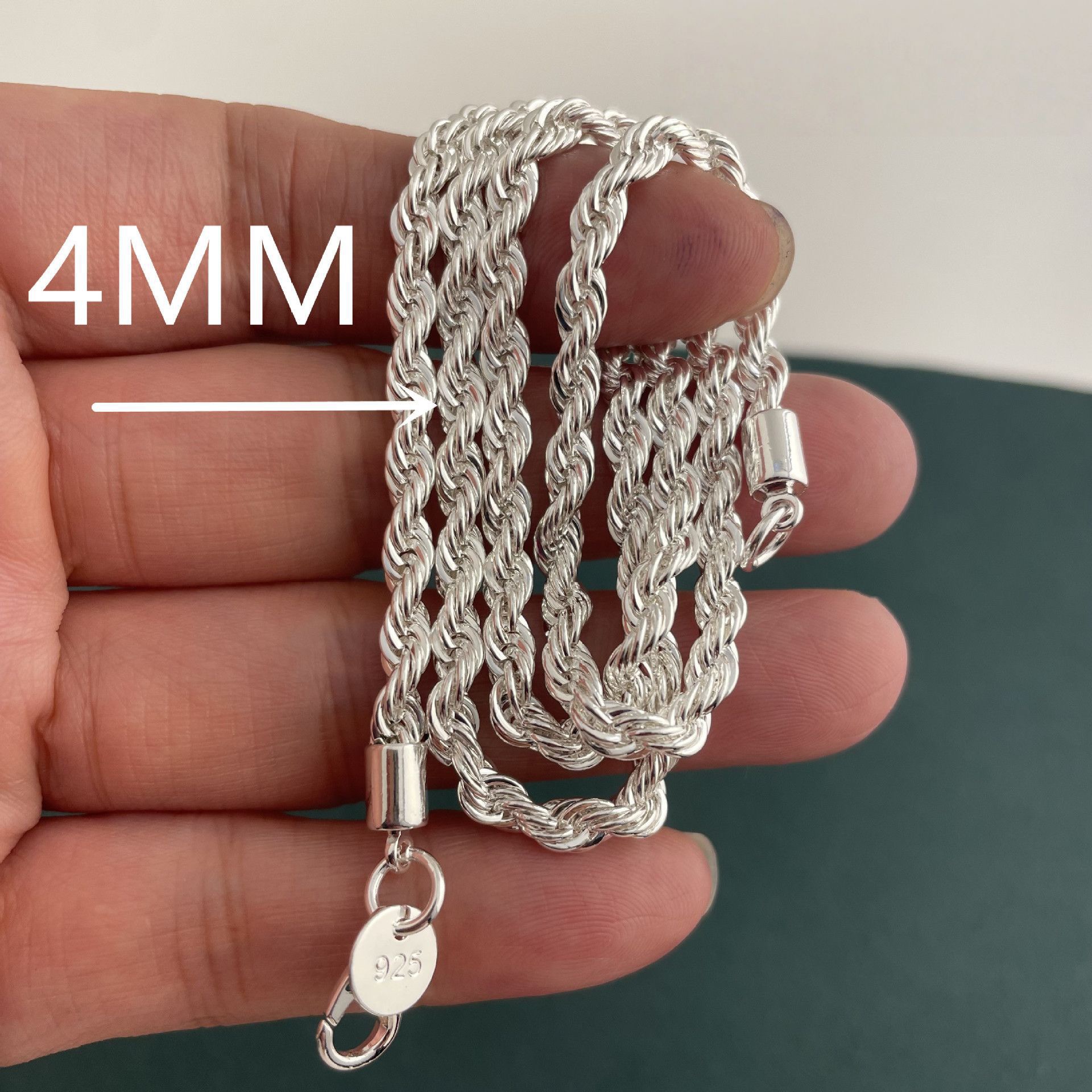 Cadena Rope 4mm Plata 925
