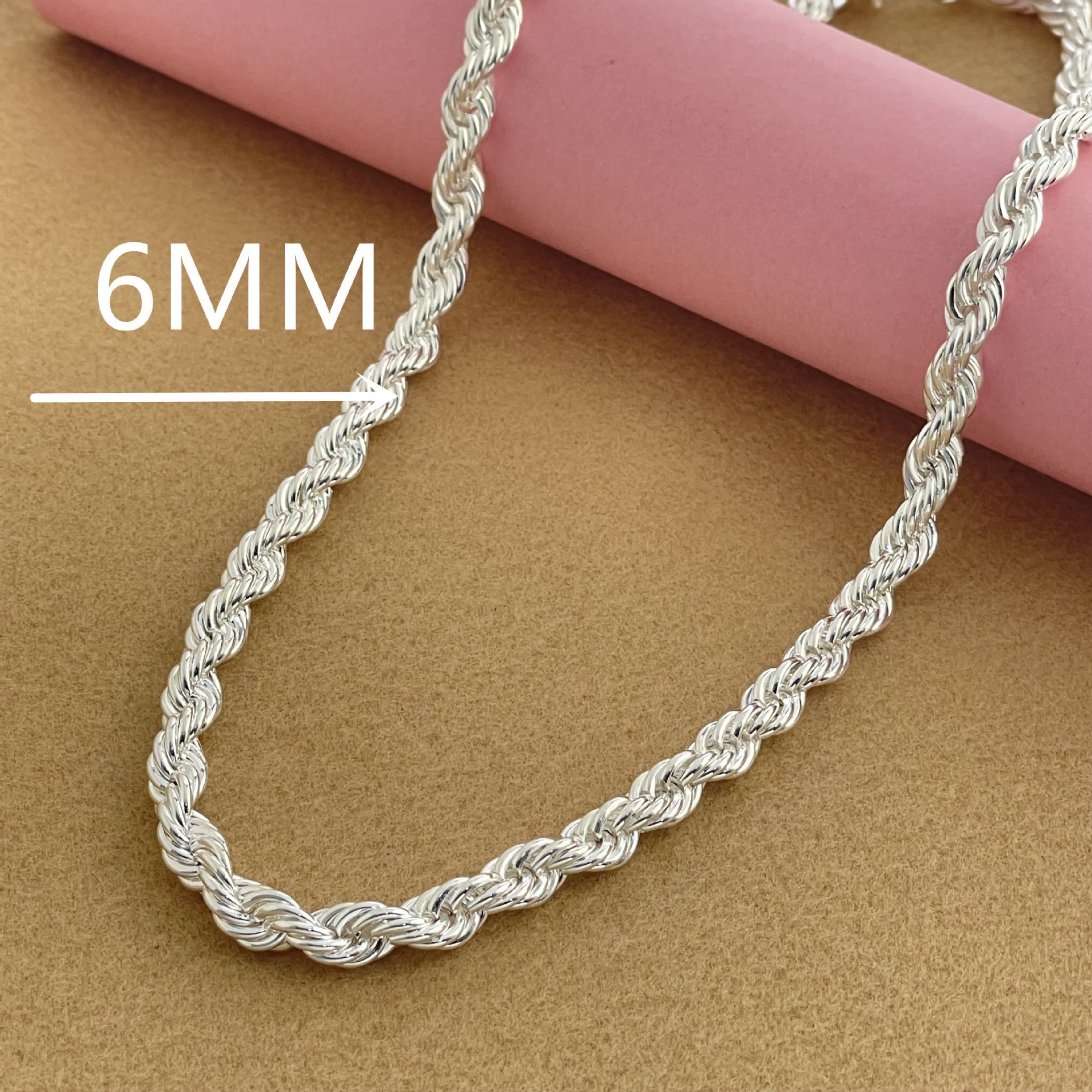Cadena Rope 6mm Plata 925