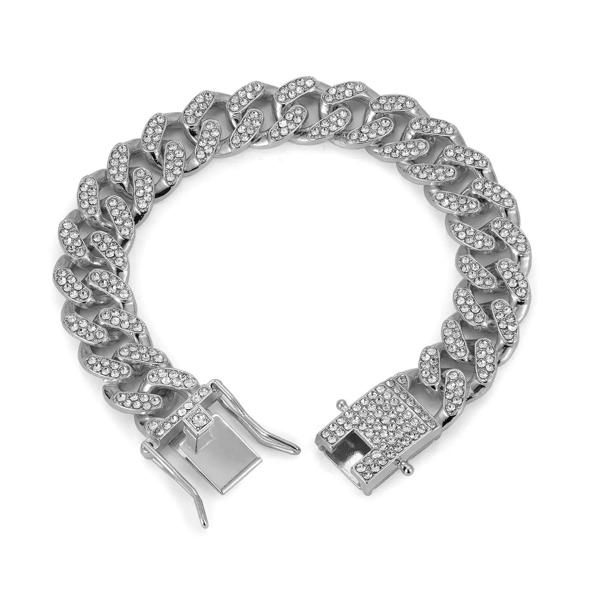 Pulsera Cuban Link con cristales