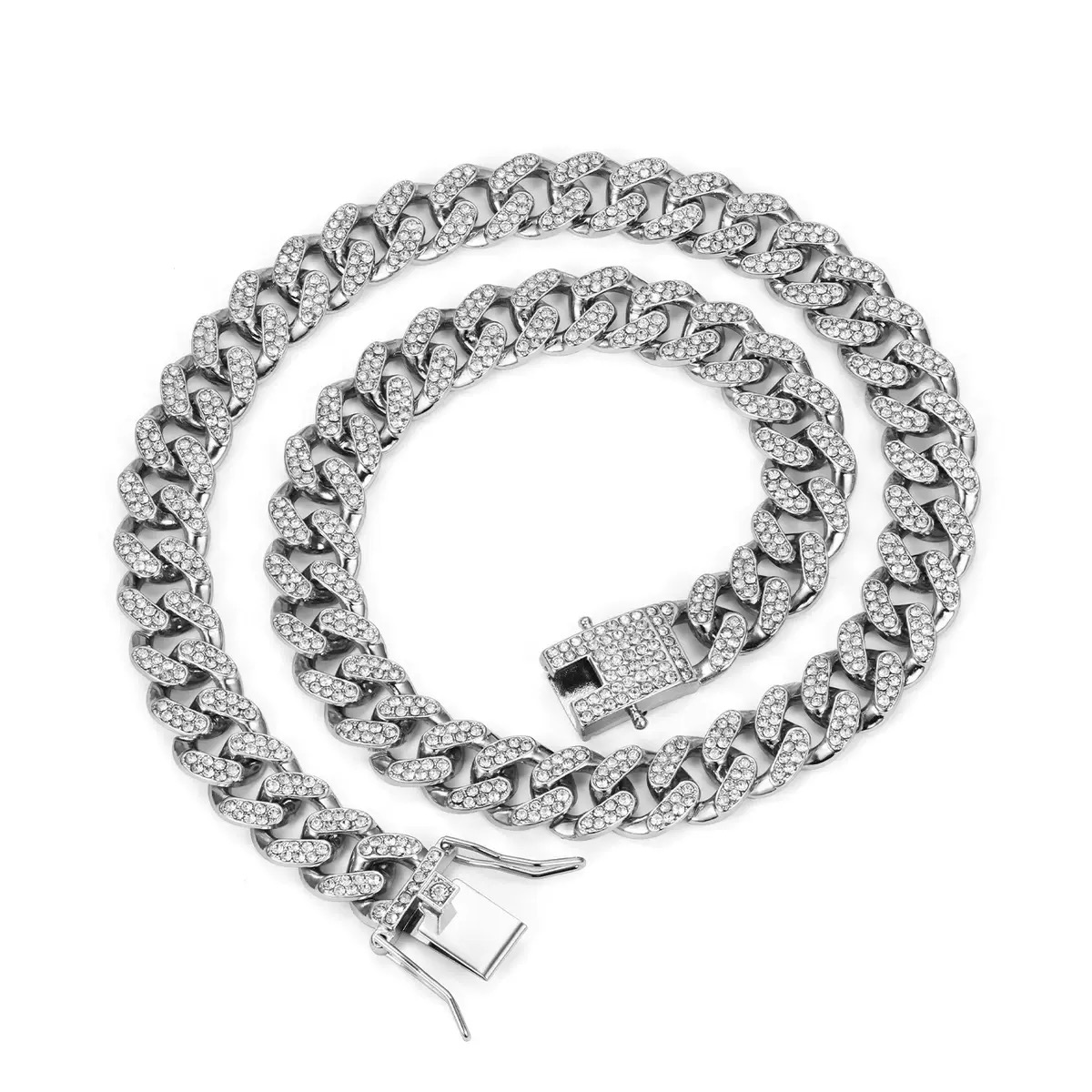 Cadena Cuban Link con cristales